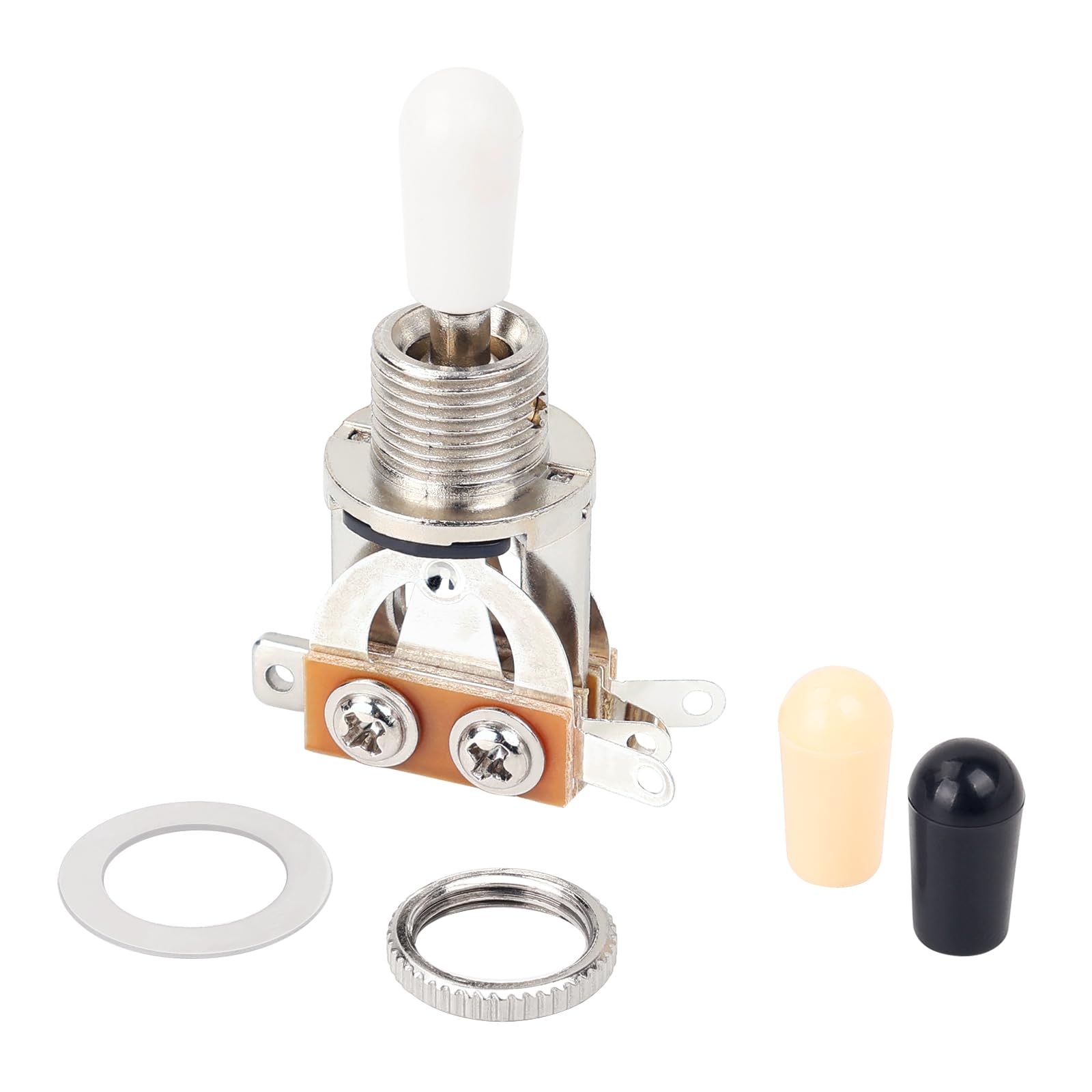 Banworks Metric 3-way Toggle Switch Pickup Selector Switch for Epiphone EPI LP Les Paul Style Guitar JT/DWQ-01 Chrome with White Tip