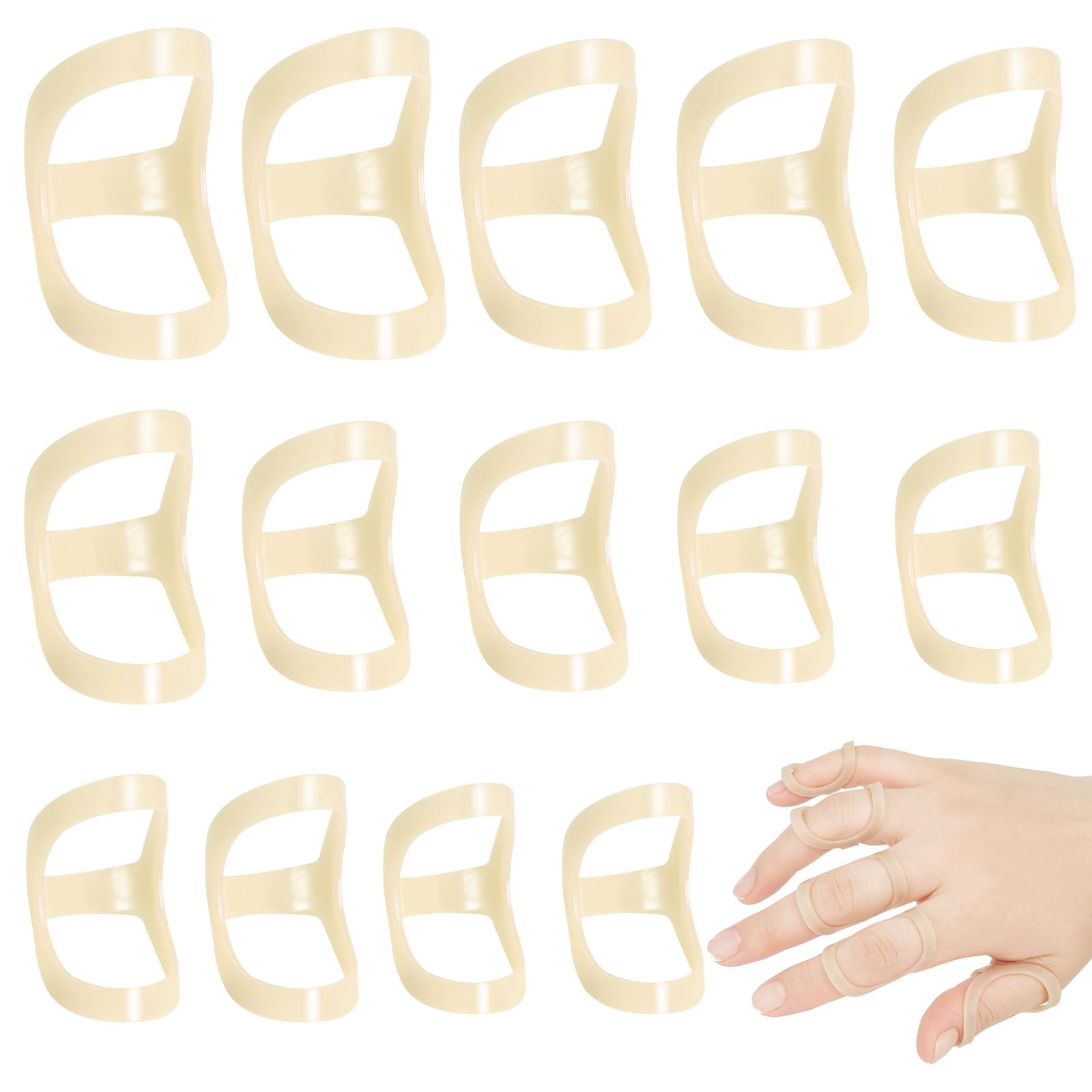 14pcs Oval 8 Finger Splint Oval 8 Thumb Splint, Waterproof Thumb Support Brace for Thumb Middle Pinky, Finger Buddy Wraps for Arthritis Sprains Swelling Trigger Finger(Sizes 5,6,7,8,9,10,11)