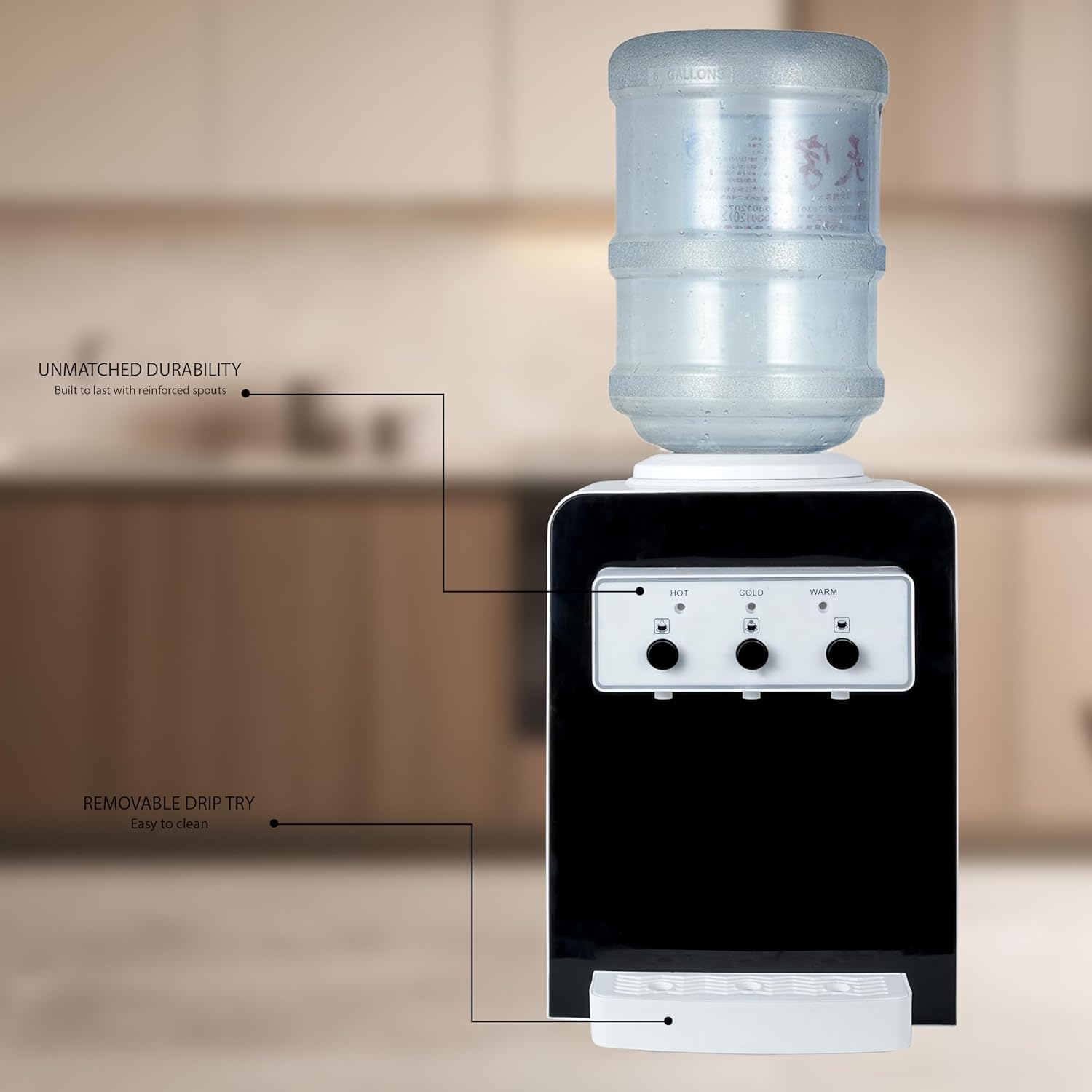 SINVEXA pReMiUm 3 iN 1 WaTeR DiSpEnSeR FoR HoMe & oFfIcE HoT,CoLd&wArM WaTeR EnErGy eFfIcIeNt tAbLe tOp/cOuNtErToP/DeSkToP DeSiGn 3-tAp wAtEr cOoLeR WiTh fAsT HeAtInG&CoOlInG, eNeRgY EfFiCiEnT 3