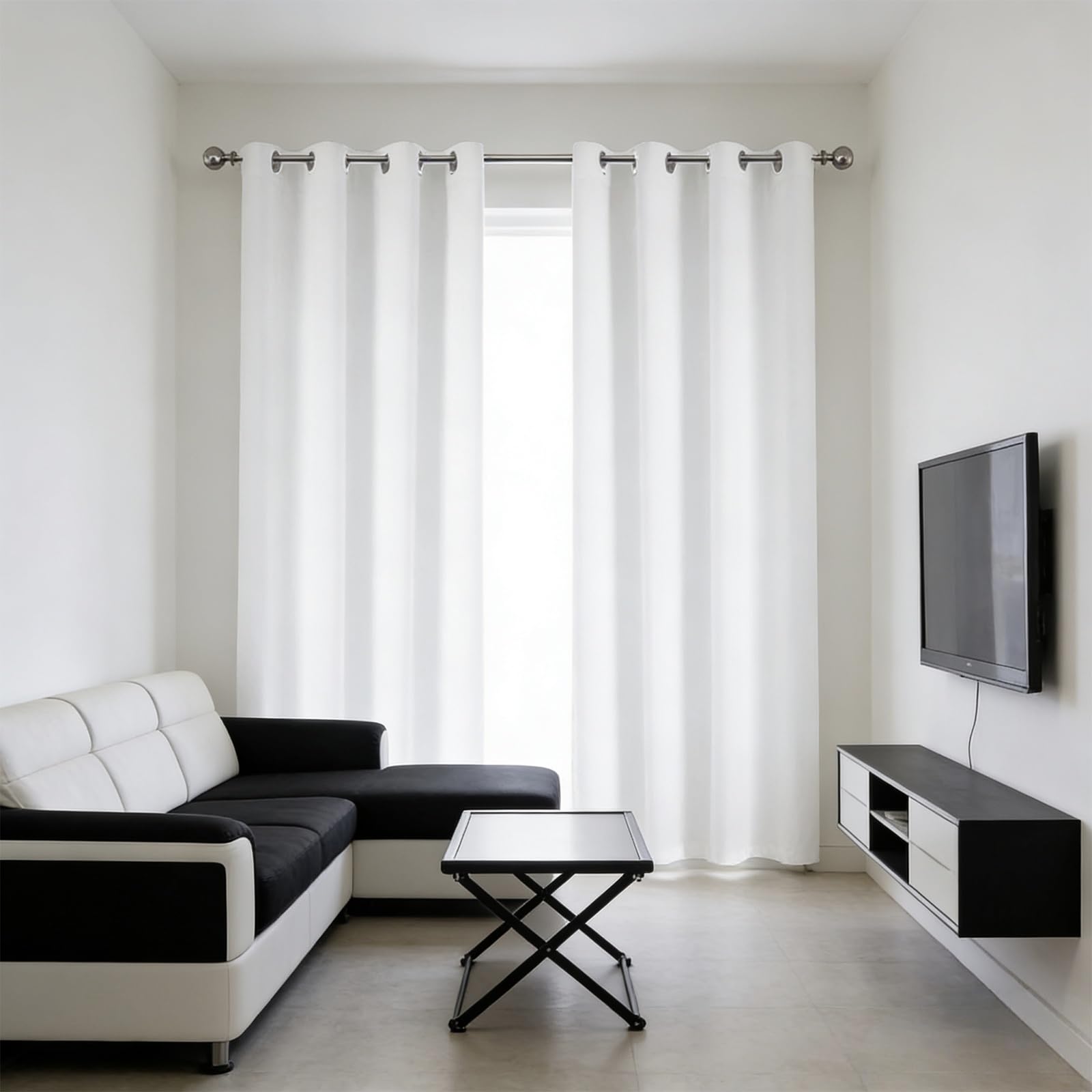 Rideaux occultants blancs 140 x 235 cm isolant thermique en tissu doux premium