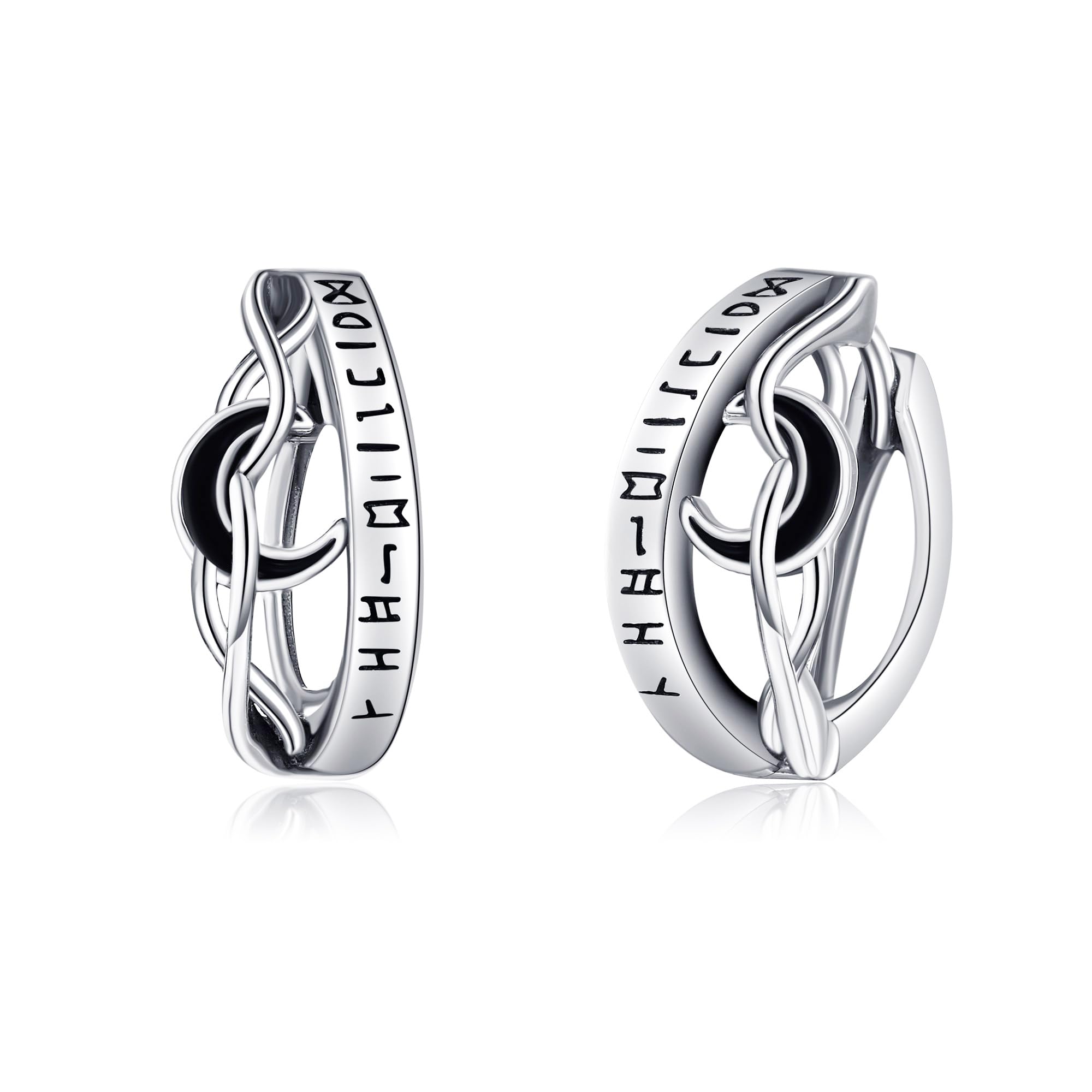 ONEFINITY925 Sterling Silver Sloth/Viking Runes/Mushroom/Koala/Cow/Panda Hoop Earrings Animal Anniversary Jewelry for Women Sister Daughter