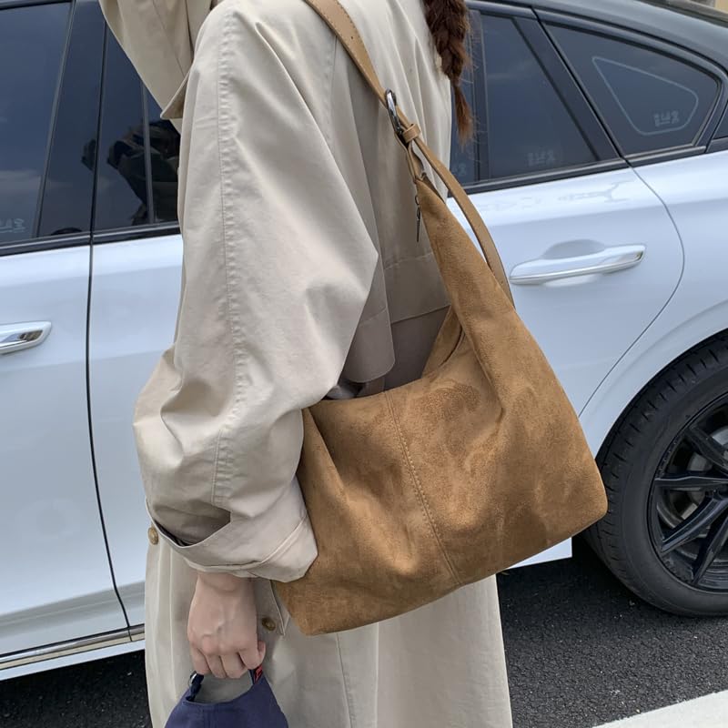 Leather Shoulder Bag for Women Solid Color Casual Hobo Bags Simple Commuting Bag4