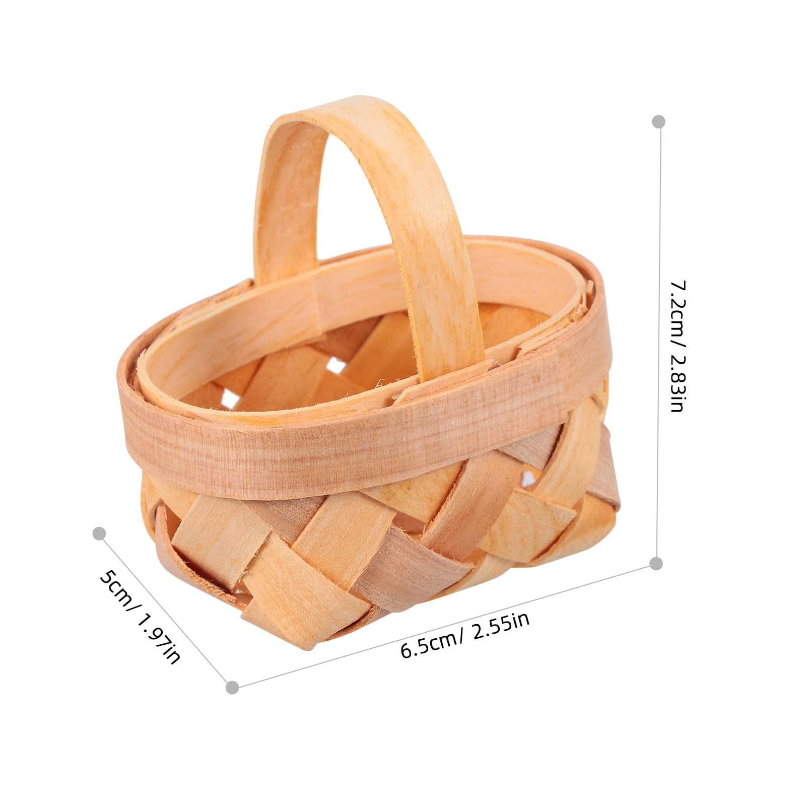 HEALLILY 12 mini cestini decorativi intrecciati a mano in legno rettangolare per stoccaggio e decorazione