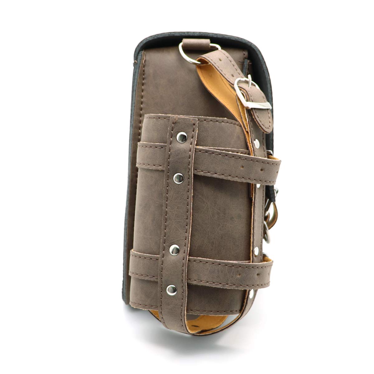 Alforjas universales para Motocicleta Bolsas de Herramientas Laterales de Cuero PU para Moto Alforja - Marrón (Lado Derecho)
