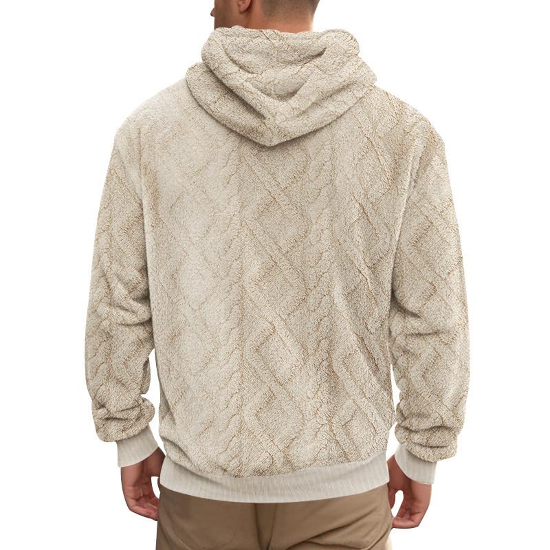 Men's Casual Hooded Sweatshirt Pullover with Luxury Pattern Velour Jacquard Hoodie for Vacation Daily Wear2