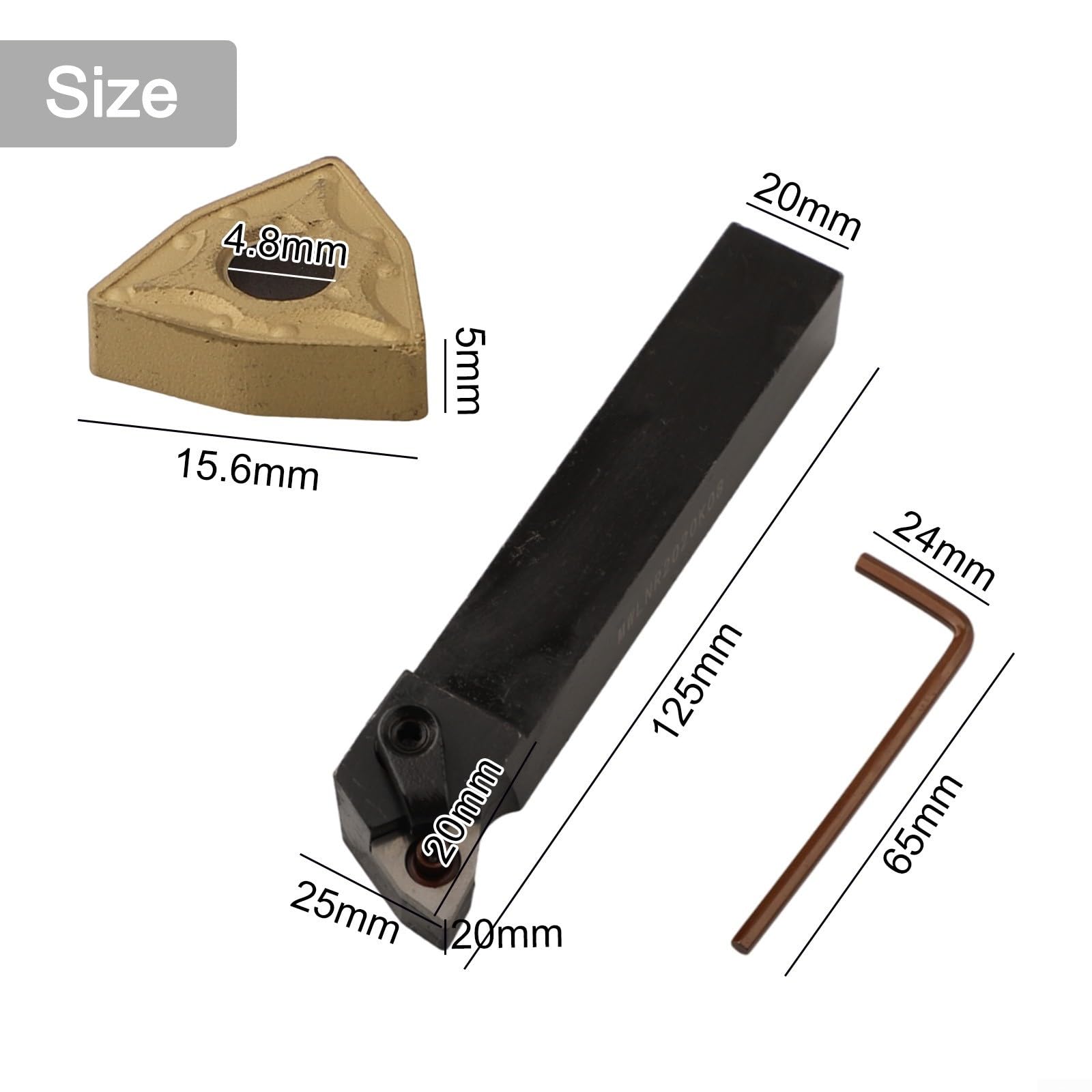 MWLNR2020K08 Porte-outils de tournage avec 10 inserts en carbure WNMG0804 pour usinage CNC, finition acier et fonte, poussière