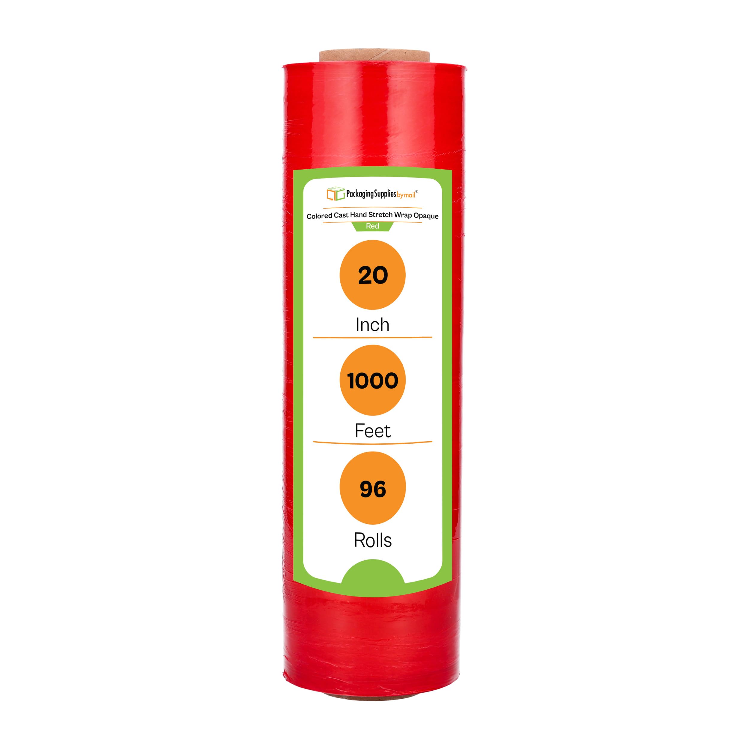 Red Stretch Wrap for Moving, 96 Pack of 20 Inch x 1000 Feet, High Cling Moving Stretch wrap, Cast Hand Stretch Film Moving wrap Rolls, Strong Plastic Wrap for Moving Furniture