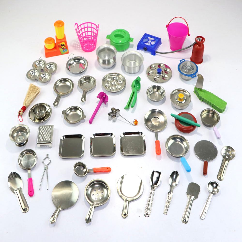See full amazon price history chart for Varnika Stores Miniature Kitchen Set, Kitchen Set for Kids Girls, Real Cooking Kit for Play, Steel Kitchen Set for Girls, Choppu Jaman, Miniature Cooking Set (Pack - 46) Varnika Stores Miniature Kitchen Set, Kitchen Set for Kids Girls, Real Cooking Kit for Play, Steel Kitchen Set for Girls, Choppu Jaman, Miniature Cooking Set (Pack - 46) (B0CDCKCMCZ) Amazon Price History, Amazon Price Tracker