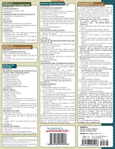 Quickstudy 9781572226388 Parliamentary Procedure Quickstudy Laminated Reference Guide thumb #1
