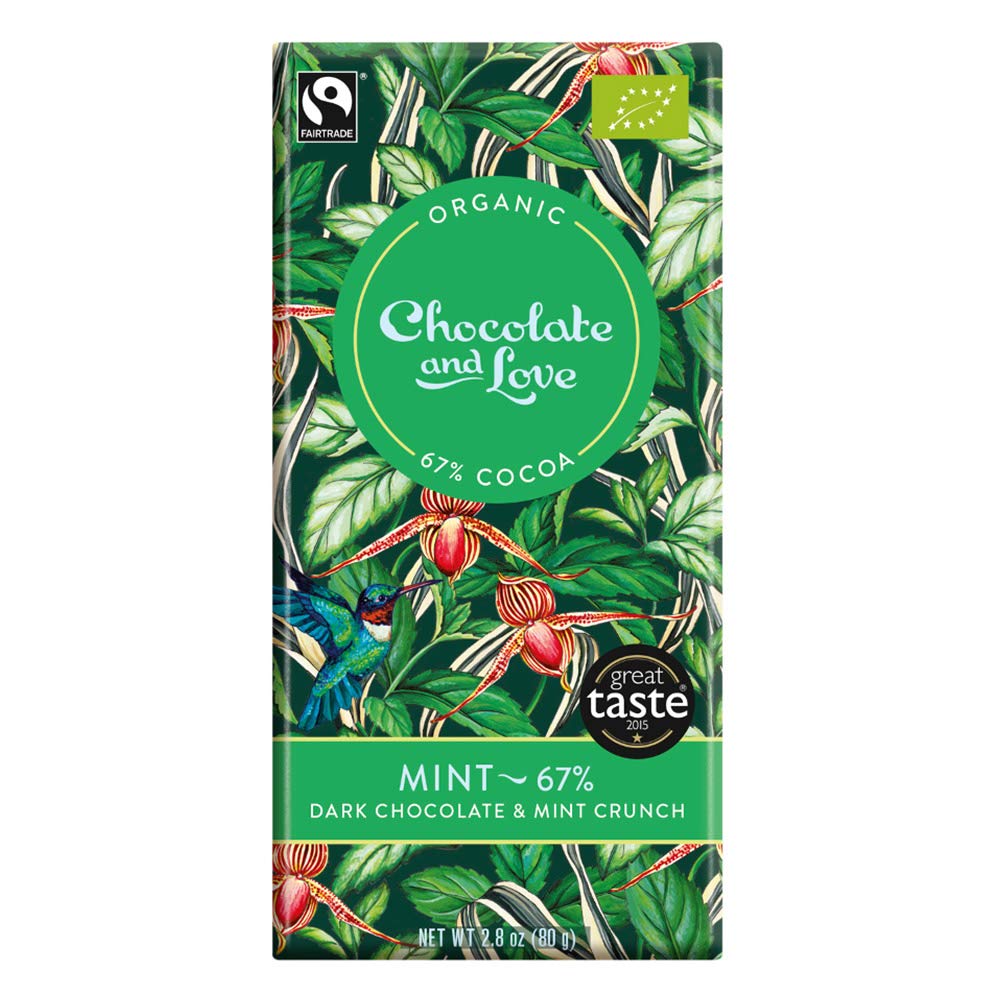 Chocolate and Love Bio Mint – 67% ciemna czekolada z miętowym crunch (1 x 80 g)