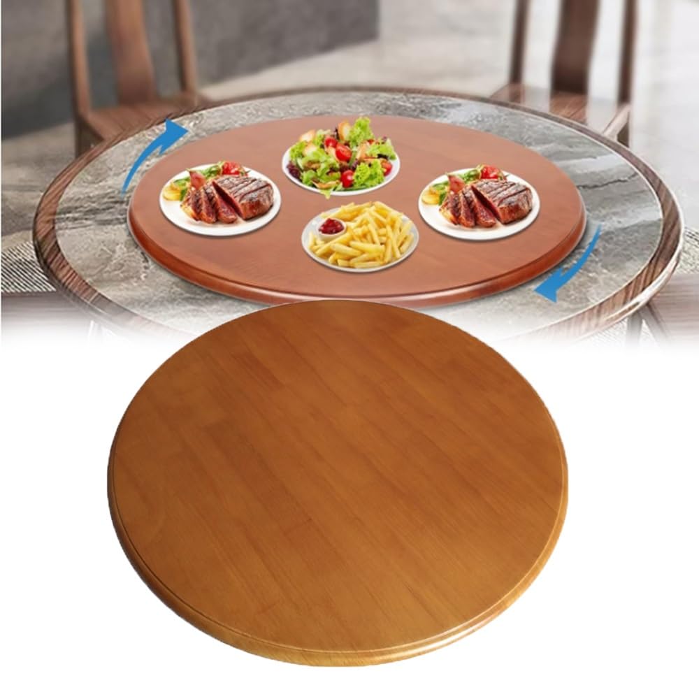 Duży drewniany gramofon Lazy Susan, 61 cm, 81 cm, 91 cm, obrotowa taca do serwowania w kuchni i na blacie, okrągła obrotowa deska do serwowania