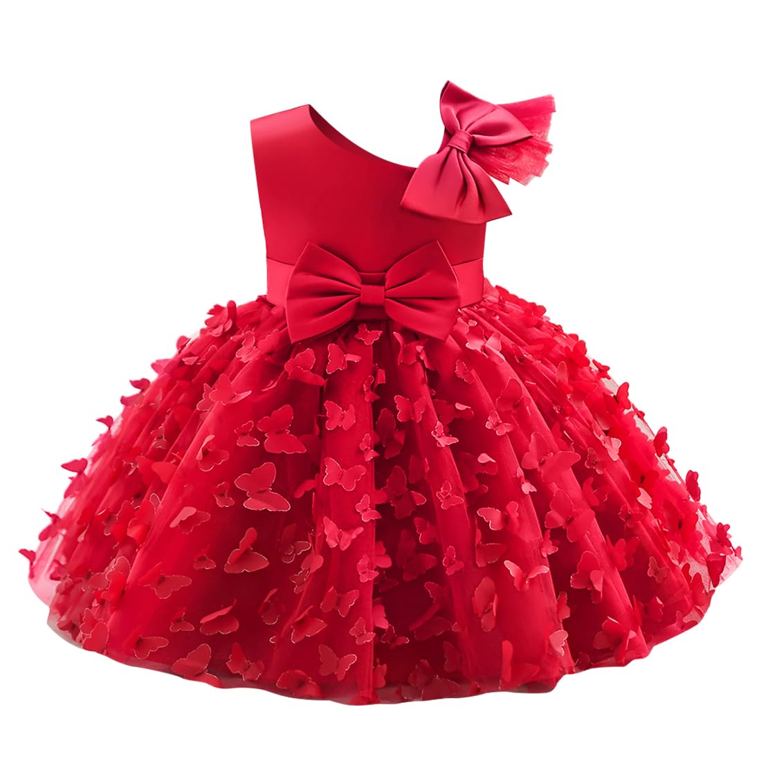 Toddler Baby Girl Butterfly Tutu Dress Bowknot Princess Flower Girl Wedding Pageant Birthday Party Dresses
