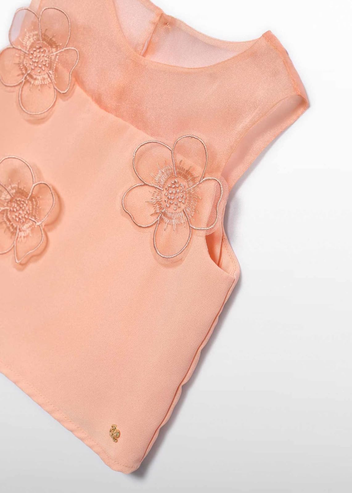 Completo cerimonia Abel & Lula con pantalone, top e giacchina chiffon e voile salmone ragazza 8 anni - 128 cm