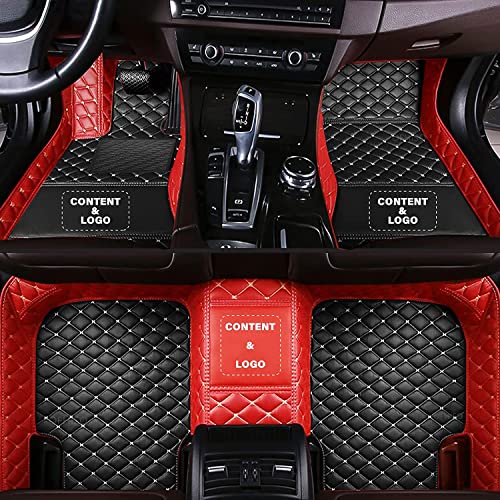 TOBILE Car Floor Mats for 99.9% Sedan SUV Sports Customize Liners Car Floor mat All Weather Pads Leather Full Coverage Emergency Waterproof Custom Floor mats Carpets (Black+Red)