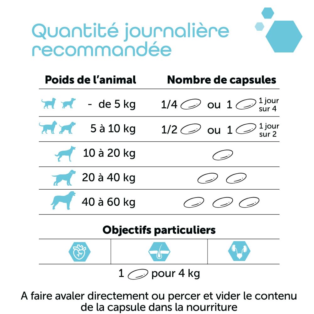 MP Labo Agepi® Omega 3 pour Chien et Chat - Riche en Acides Gras Essentiels (60 Capsules)
