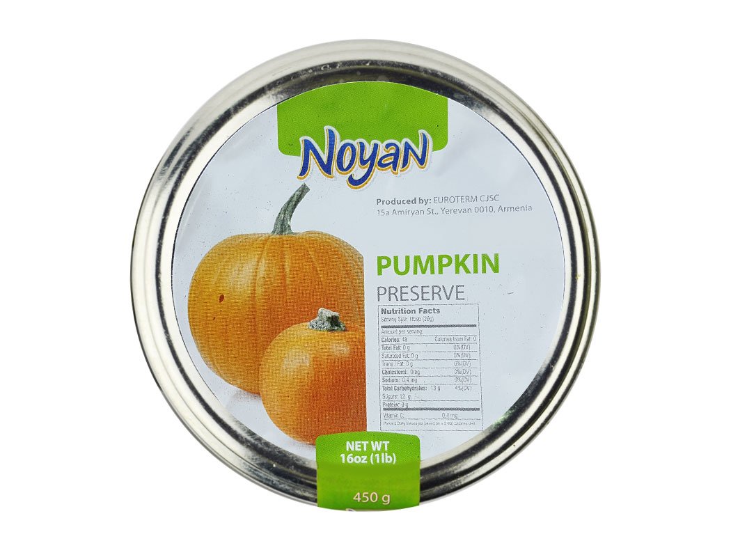 Noyan Pumpkin Preserves 1 Lb. 100% Organic. Armenia (Kosher)