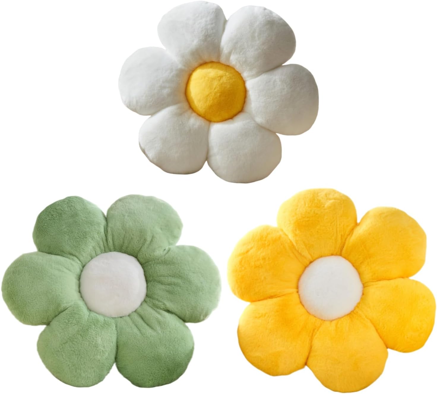 Flower Pillow,Flower Throw Pillow 15.7In Daisy Pillow Cute Decorative Pillow Cushion Home Decor& Plush Pillow for Sofa Couch Bed Reading Tent.