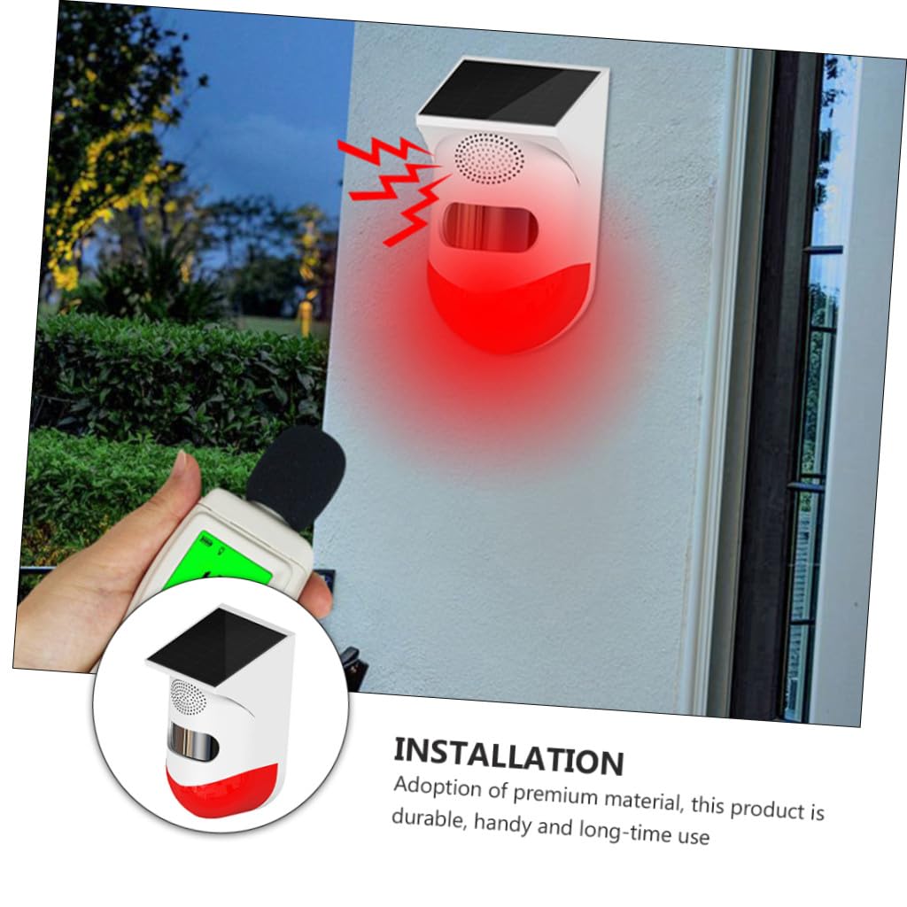 Gadpiparty 1pieza Detector De Alarma Exterior Solar Sensor De Movimiento Alerta Sonora y Visual para Seguridad y Áreas De Construcción