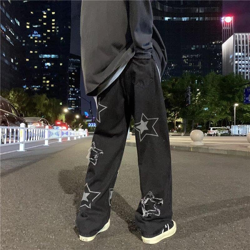 Y2K Baggy Jeans Emo Star Patchwork Cyber Cargo Pant Grunge Vintage Demin Clothing Aesthetic Hiphop Jogger Sweatpants2
