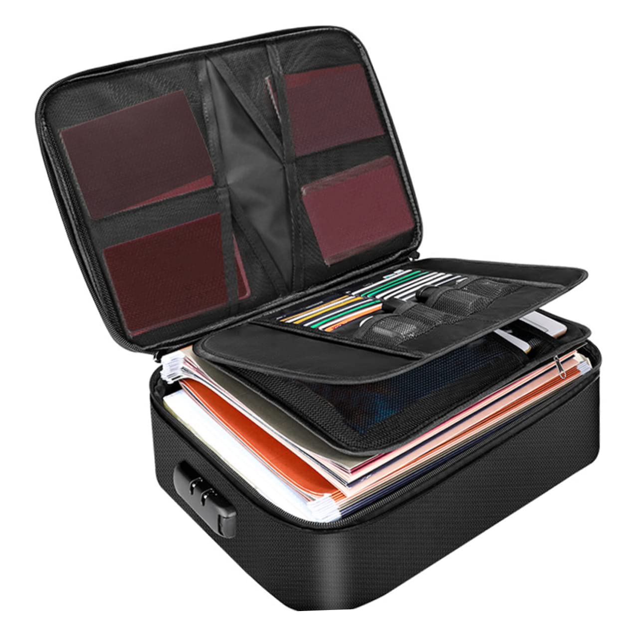 Veemoon 1pezzi Borsa Portadocumenti Ignifuga Realizzata Organizer Portatile Per Documenti Cartelle Riviste e Giornali