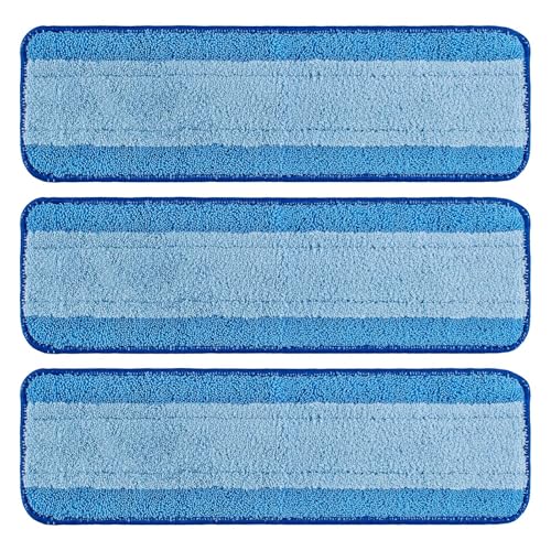Image of Mop Replacement Pads for Bona, Microfiber Cleaning Pad for Bona, 3 Pack 18 Inch Mop Cleaning Pads for Bona Hardwood & Hard Surface Floors, Reusable & Washable & Microfiber Mop Pads for Bona Mop