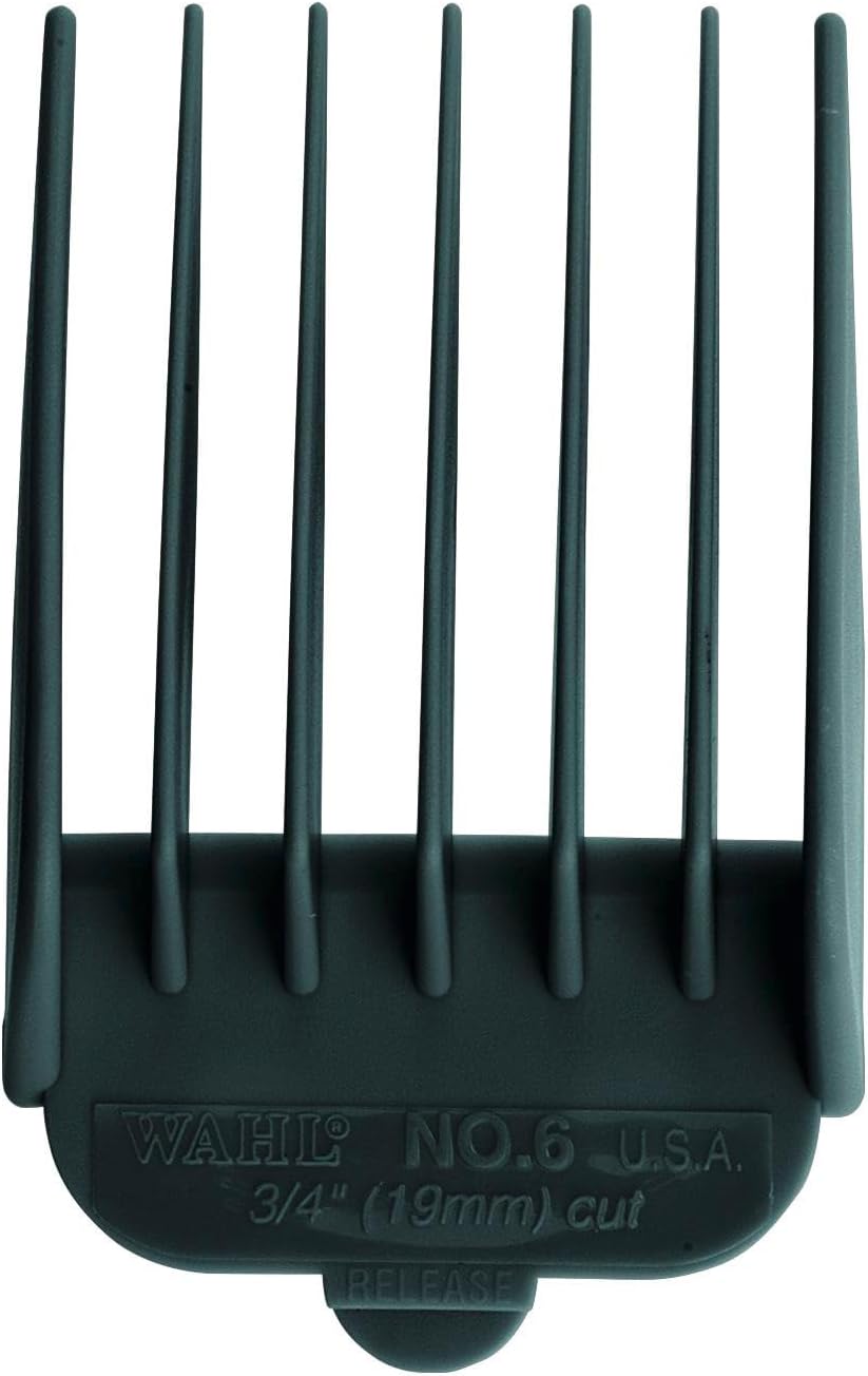 Professional #6 Guide Comb Attachment - 3/4" (19.0mm) - 3174-001 – Great for Professional Stylists and Barbers -- Black in Color