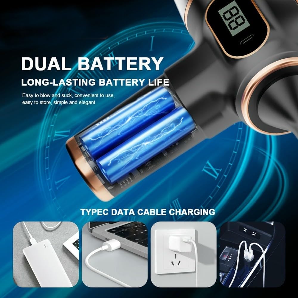 Aspiradora de Mano inalámbrica SYJYM, con aspas de Ventilador de Aluminio, versátil, para Uso doméstico o en Coche, con Carga USB, Mini aspiradora con Pantalla Digital