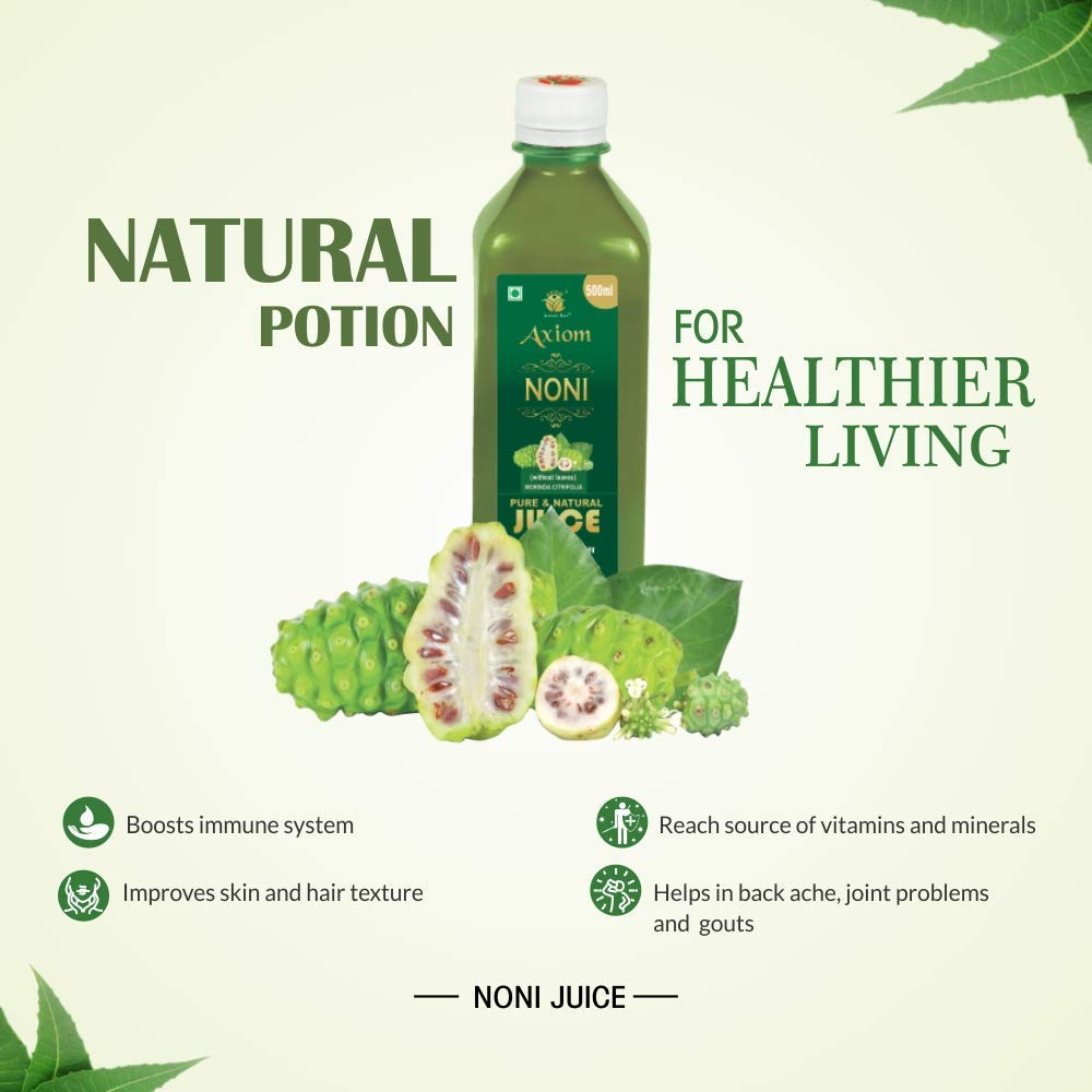 Axiom Ayurveda Noni Juice - 500 ml | Made with Fresh Noni Fruit (Morinda citrifolia | Rich In Antioxidants | Helpful in Boosting Energy And Immunity | No Added Sugar 1