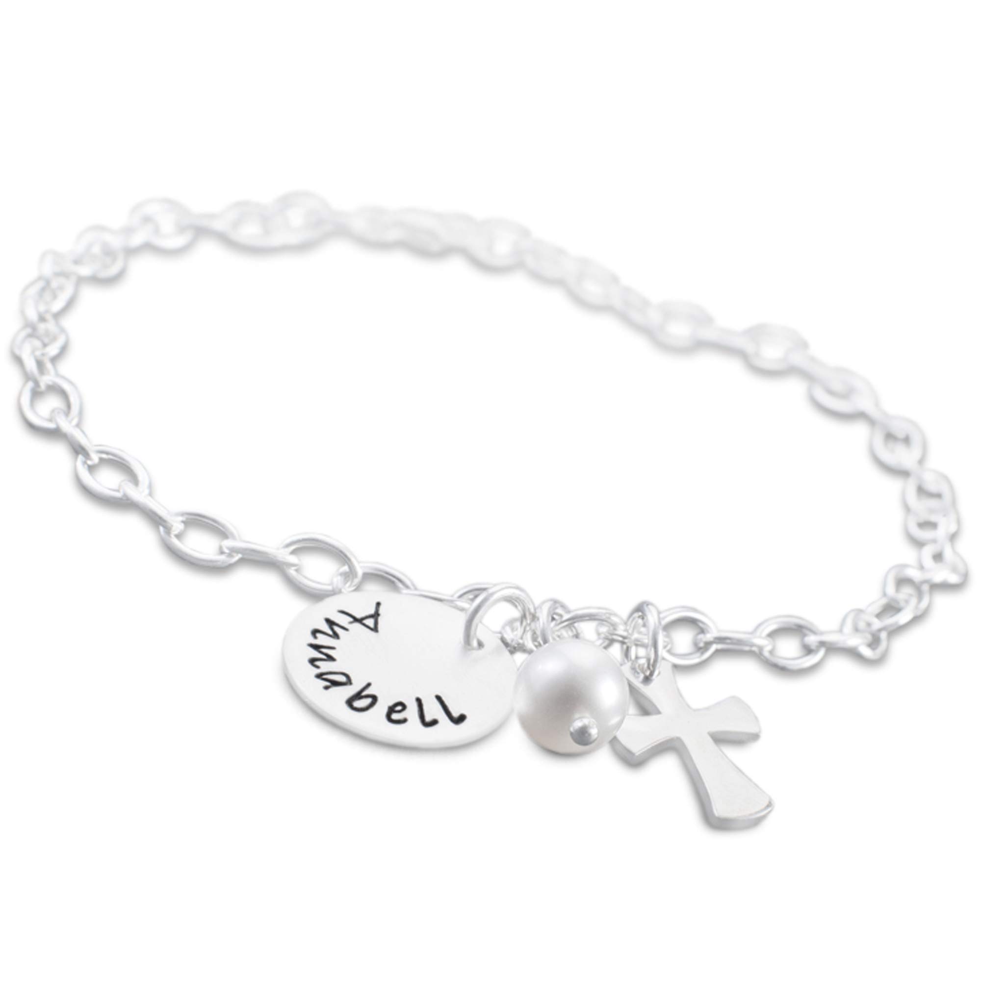 Konfirmation Kommunion Armband Kreuz Mädchen Silber personalisiert graviert THE CROSS Geschenk Firmung Jugendweihe Gravur