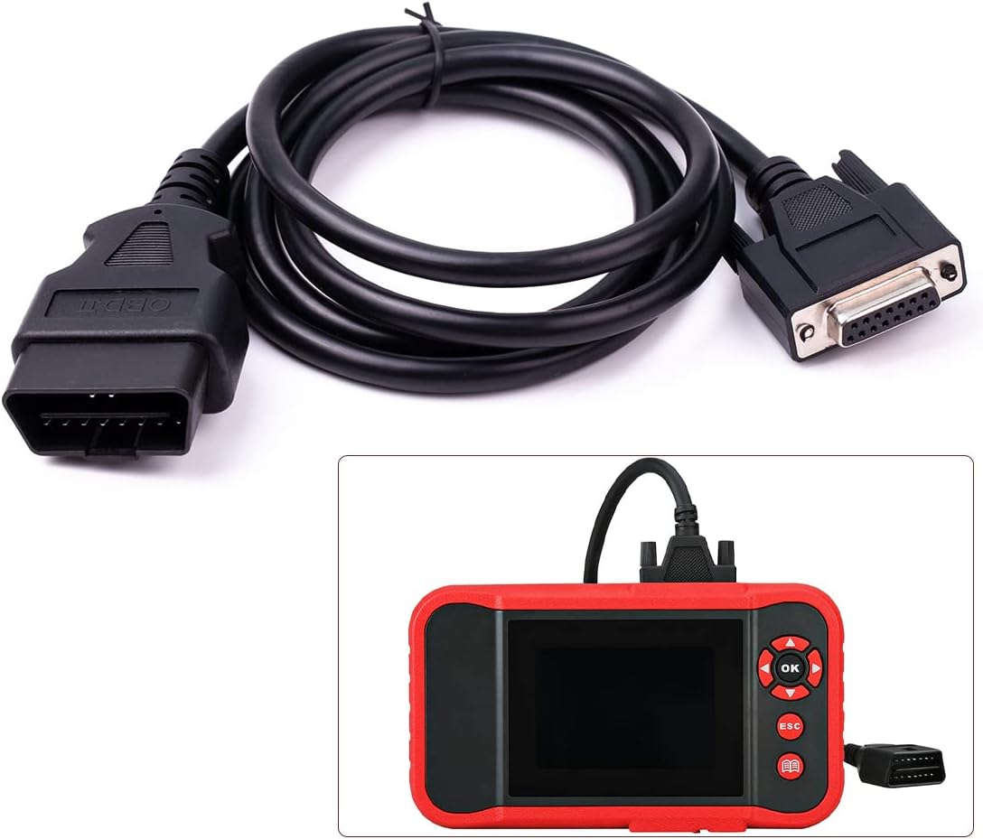 Gtpartes OBD2 OBDII Main Replacement Cable Fit for Launch X431 CRP129 CRP123 Creader VII+ VIII 5FT