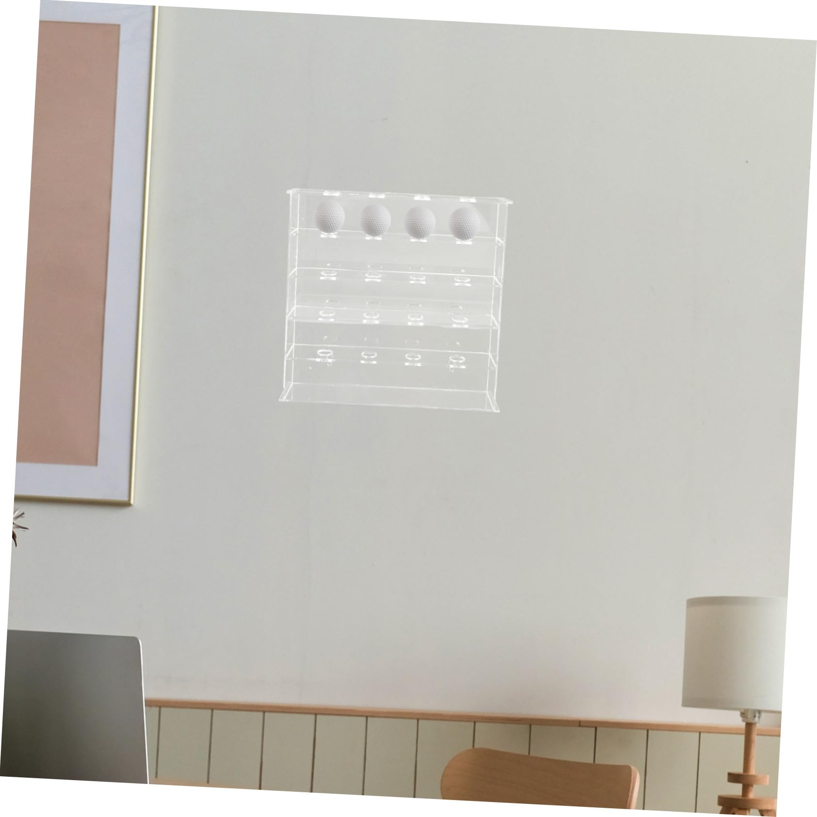 UKCOCO Expositor Acrílico Transparente para Bolas de Golf con Múltiples Compartimentos Diseño Pared para Almacenamiento y Protección de Colecciones Deportivas