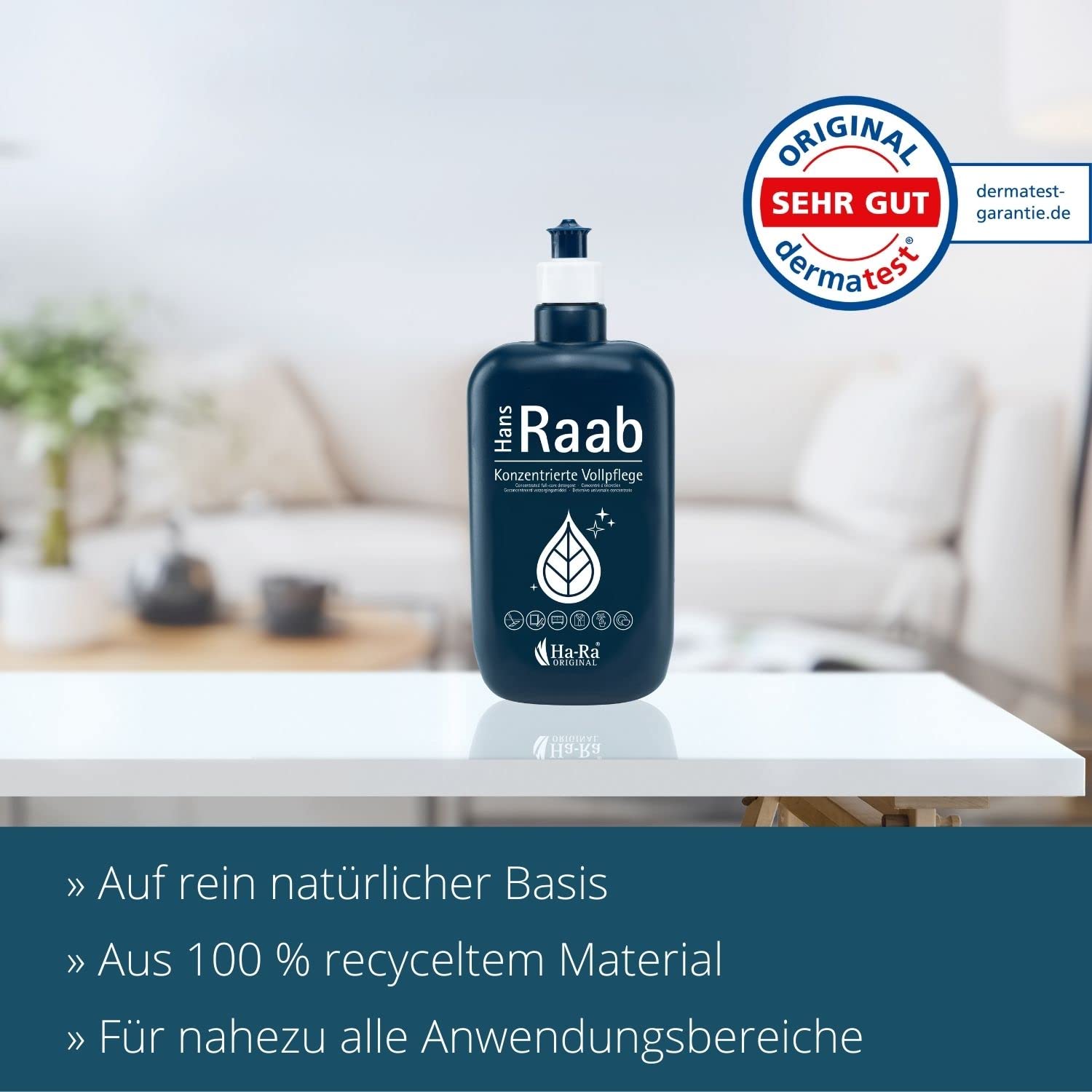 Ha-Ra Fenster-Putz-Set ein Team I Fensterwischer 32cm I Konzentrierte Vollpflege 500ml I Microfaser Star Tuch anthrazit 38x38cm I Fenster Reinigungsset