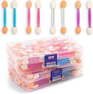 120PCS Eyeshadow Brush with Box, Eyeshadow Applicators Double Sided Sponge Applicator Eyeshadow Sponge Brush, Eye Makeup Tools
