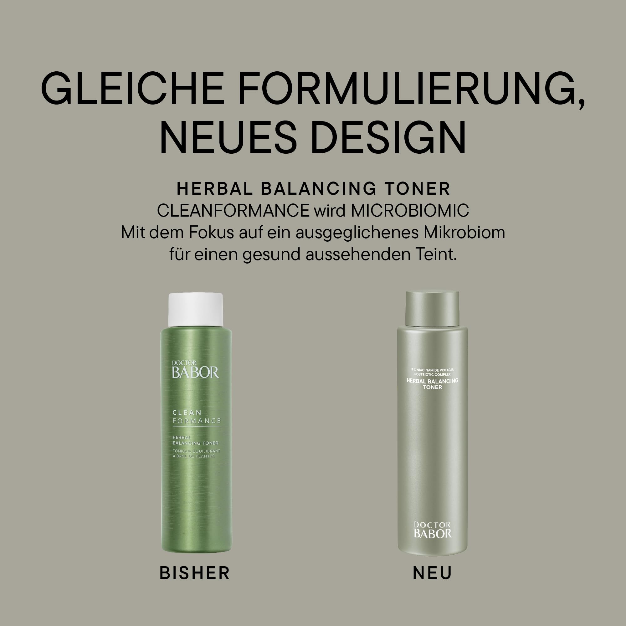 DOCTOR BABOR Microbiomic Herbal Balancing Toner (200 ml) – veganes Gesichtswasser auf Basis pflanzlicher Extrakte mit 4% Niacinamid – verkleinert Poren und mattiert