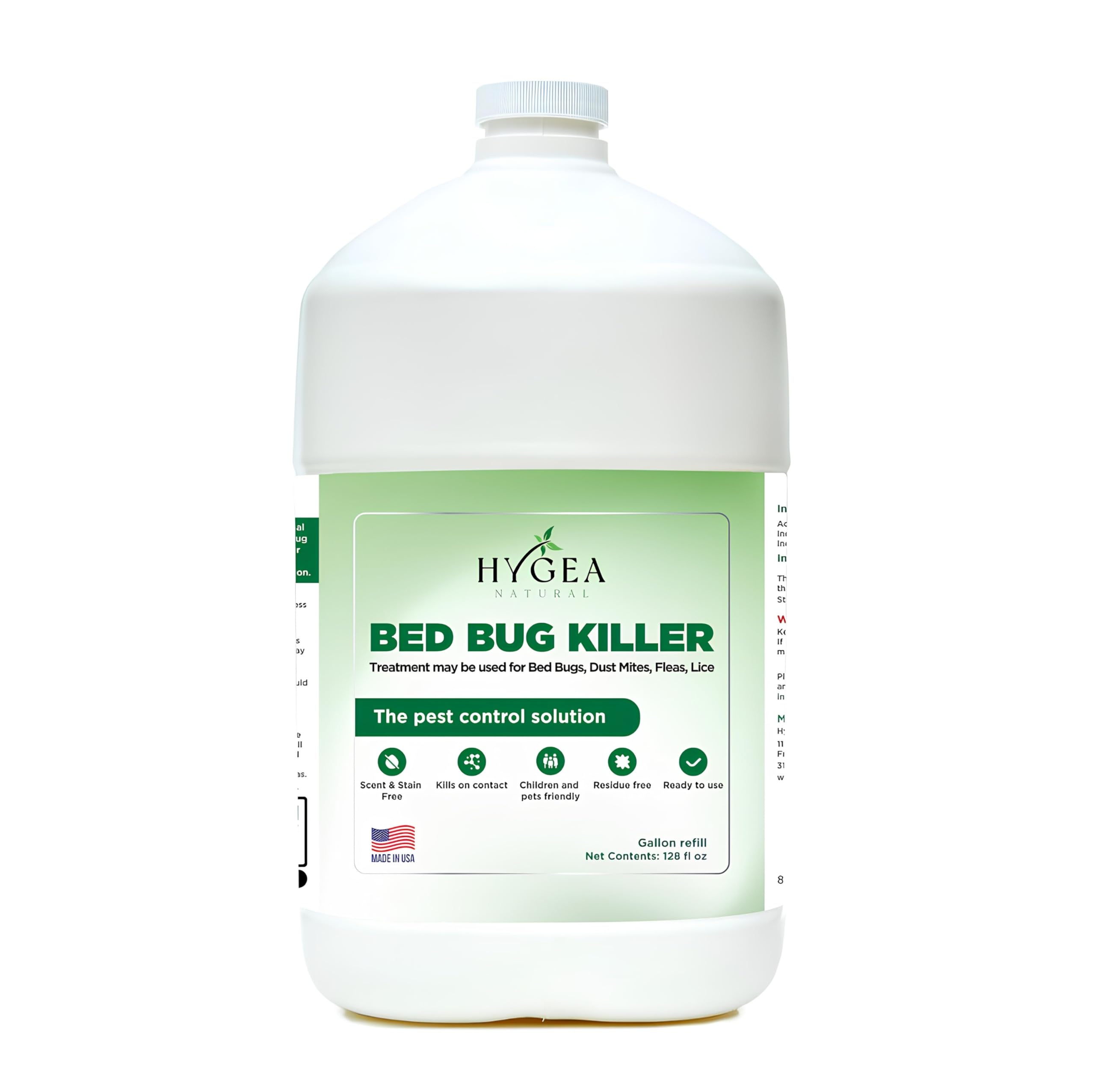 - Hygea Natural Lice and Bed Bug Laundry Additive - Environmentally Responsible, Odorless, and Stain-Free Liquid Laundry Treatment - Safe for Children and Pets - Any Water Temperature (1 Gallon)