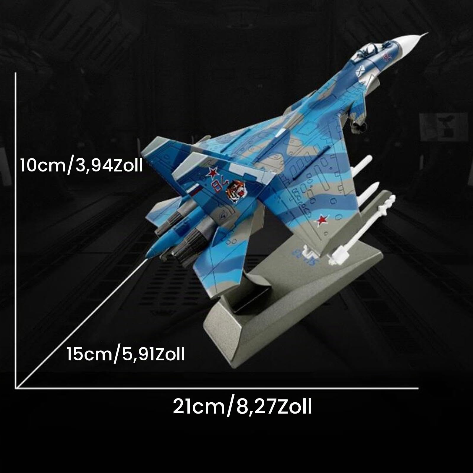 MagiDeal SU 33 1/100 Metallflugzeug-Modellbausätze mit Ständer, Kampfjet-Modell aus Druckgusslegierung, Jet-Replik, Vorgefertigte Militärflugzeugsammlung zum Ausstellen oder Verschenken