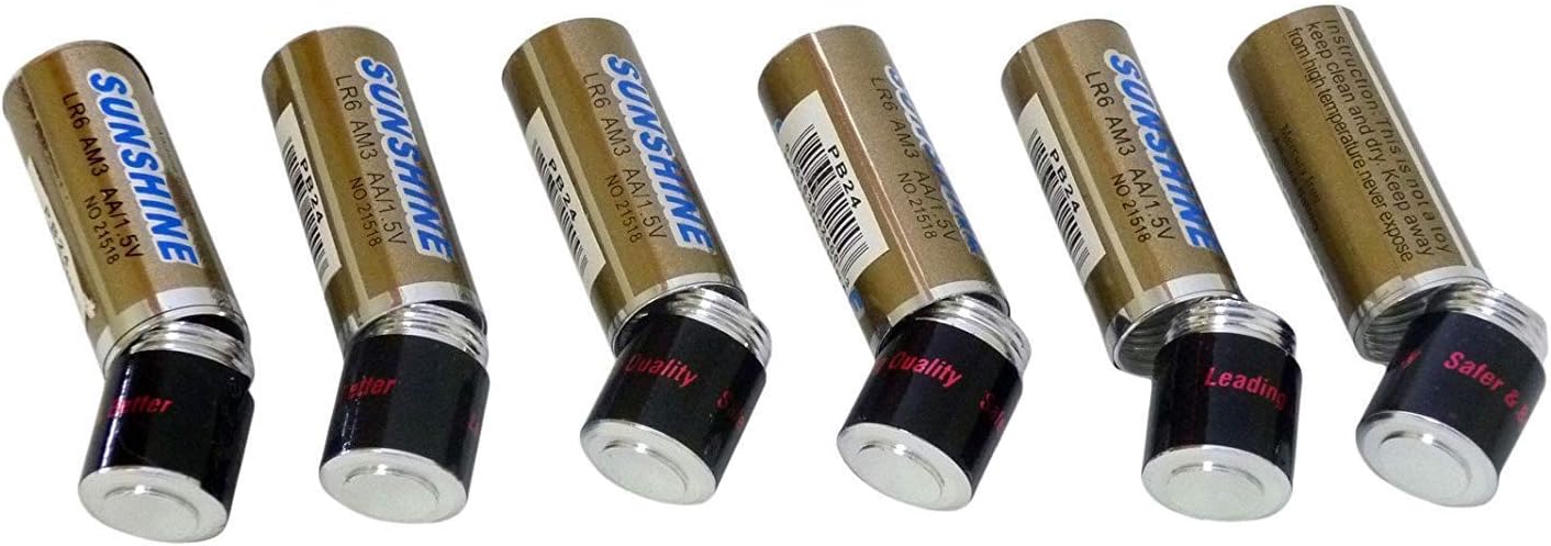 6 x AA Size Battery Pill Box Stash Secret Compartment Inside diameter 8.5mm (Lot of 6) By Gifts4all