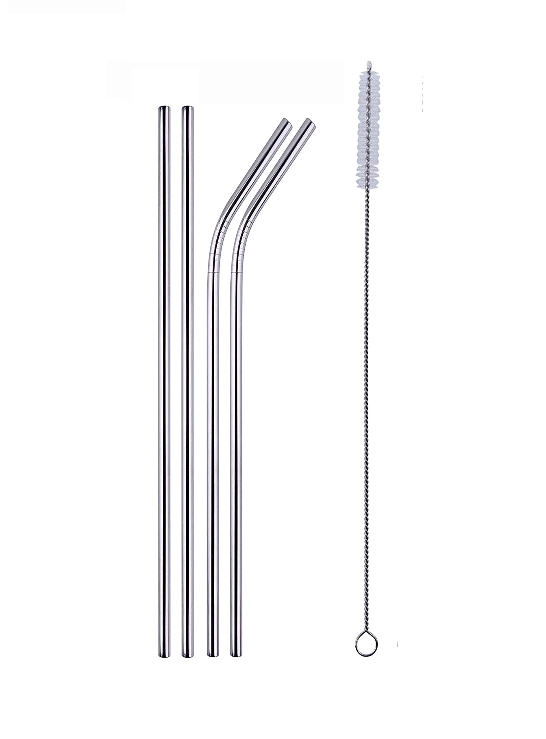 Mclear Eco Friendly Food Grade Reusable Stainless Steel Metal Long Drinking Straws, Fits Simple Modern Tumbler, Dishwasher Safe, Straw Cleaner Brush(2 Straight Straw, 2 Bend Straw, 1 Cleaning Brush) (B0CKHYQMDD) Amazon Price History, Amazon Price Tracker
