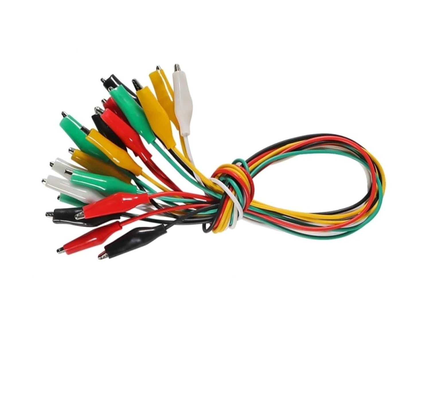 10pcs 50cm Alligator Clips 5 Colors Jumper Wires Kit with Dual Electric Connectionr(35mm)