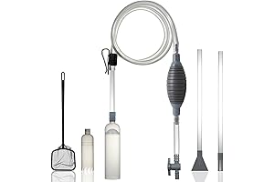 Aquarium Gravel Vacuum Cleaner Kit with Dual Vacuum Tubes for Cleaning Fish Tanks