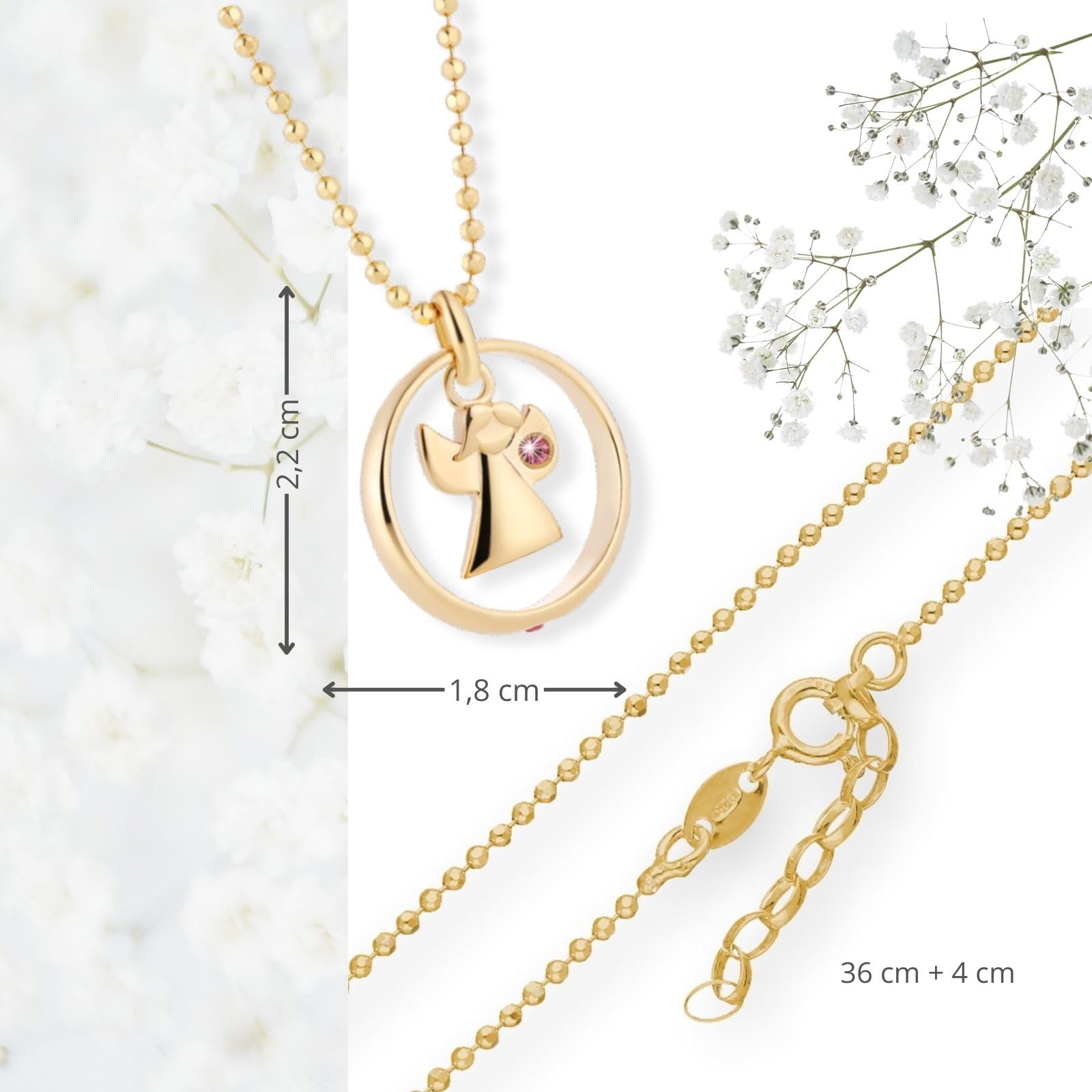 fish Kinderkette Mädchen Taufkette Silber Gold plattiert Taufkette rosa Schmucketui Baby Geschenk