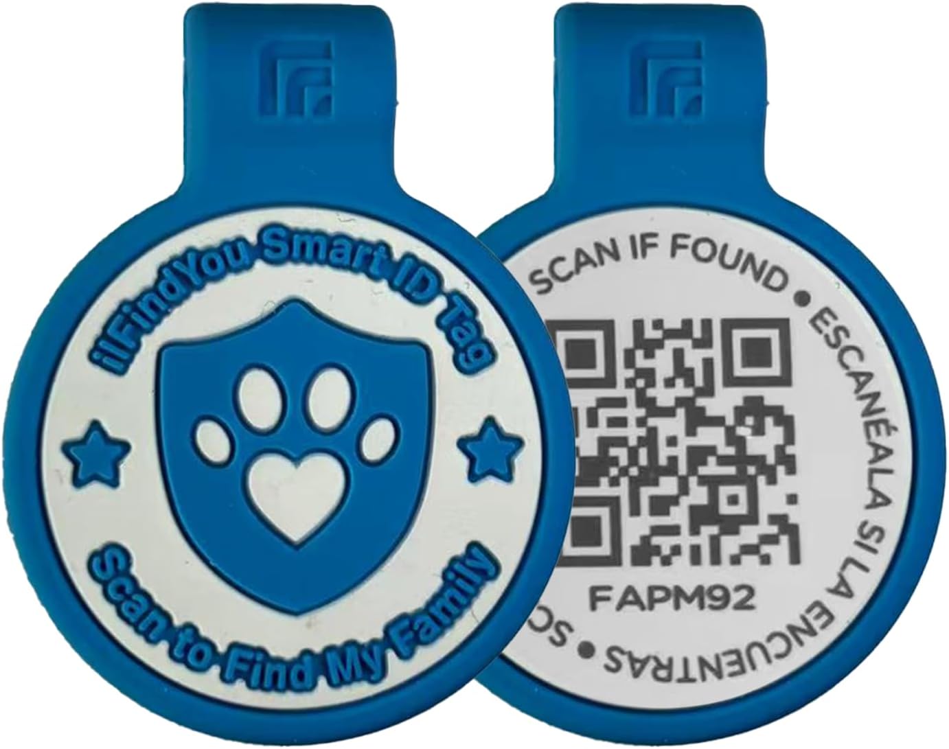 Smart Pet ID Tag with QR Code, Pink Silicone Dog Tag, Scannable Digital Identification (Blue, Large-1.2″*1.4″) Smart Pet ID Tag with QR Code, Pink Silicone Dog Tag, Scannable Digital Identification (Blue, Large-1.2″*1.4″)