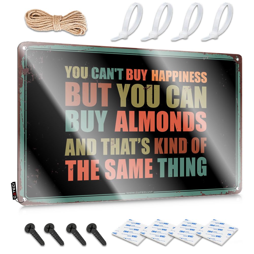 Retro Wall Art Basement Decor Outhouse Clean Decor You Can't Buy Happiness But You Can Buy Almonds - Easy To Hang Art(30X40CM)