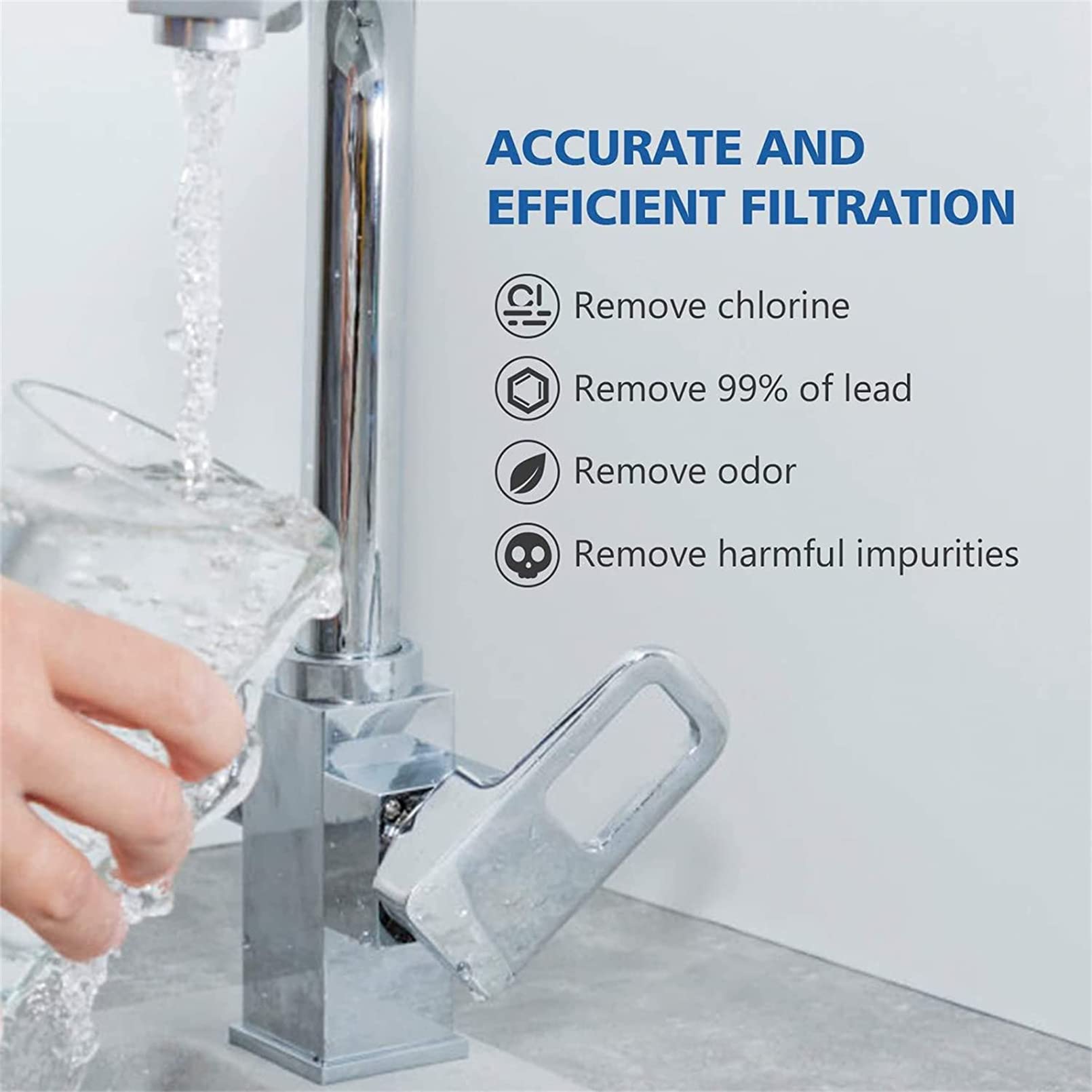 Filtro Acqua Esterno Comedes LT1000P ADQ74793501 (4 Pezzi) Per Frigoriferi LG E Kenmore, Compatibile Con 46-9980, Riduce Calcare E Cloro