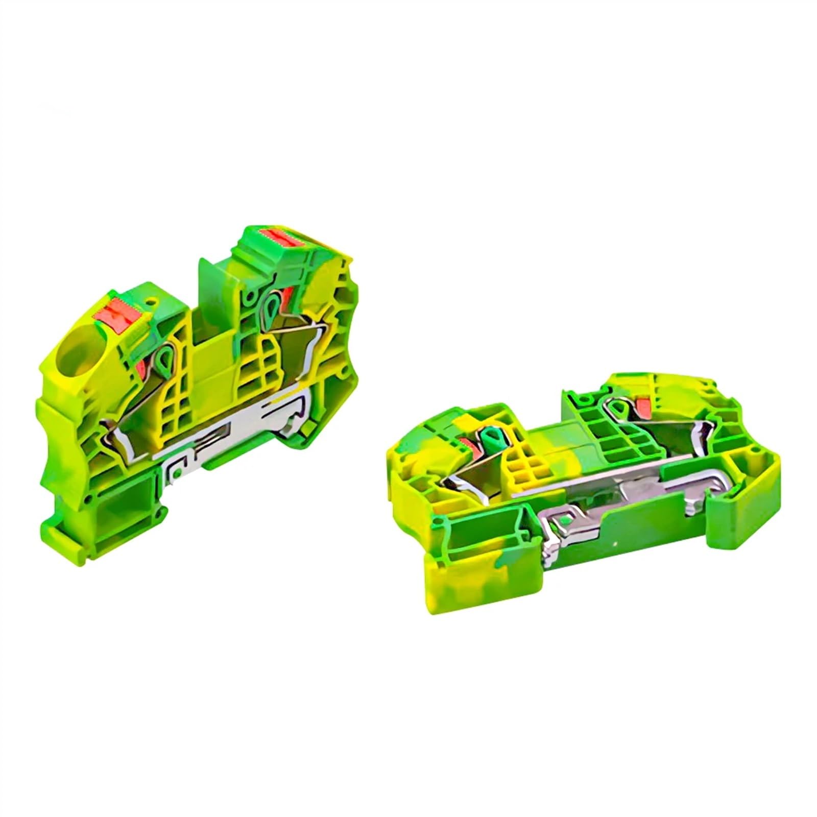 1 Pz PT-16-PE Morsettiera su guida Din Push In Primavera Senza Viti Alimentazione Attraverso Messa a Terra Terminale Blocco Filo Connettore PT16-PE