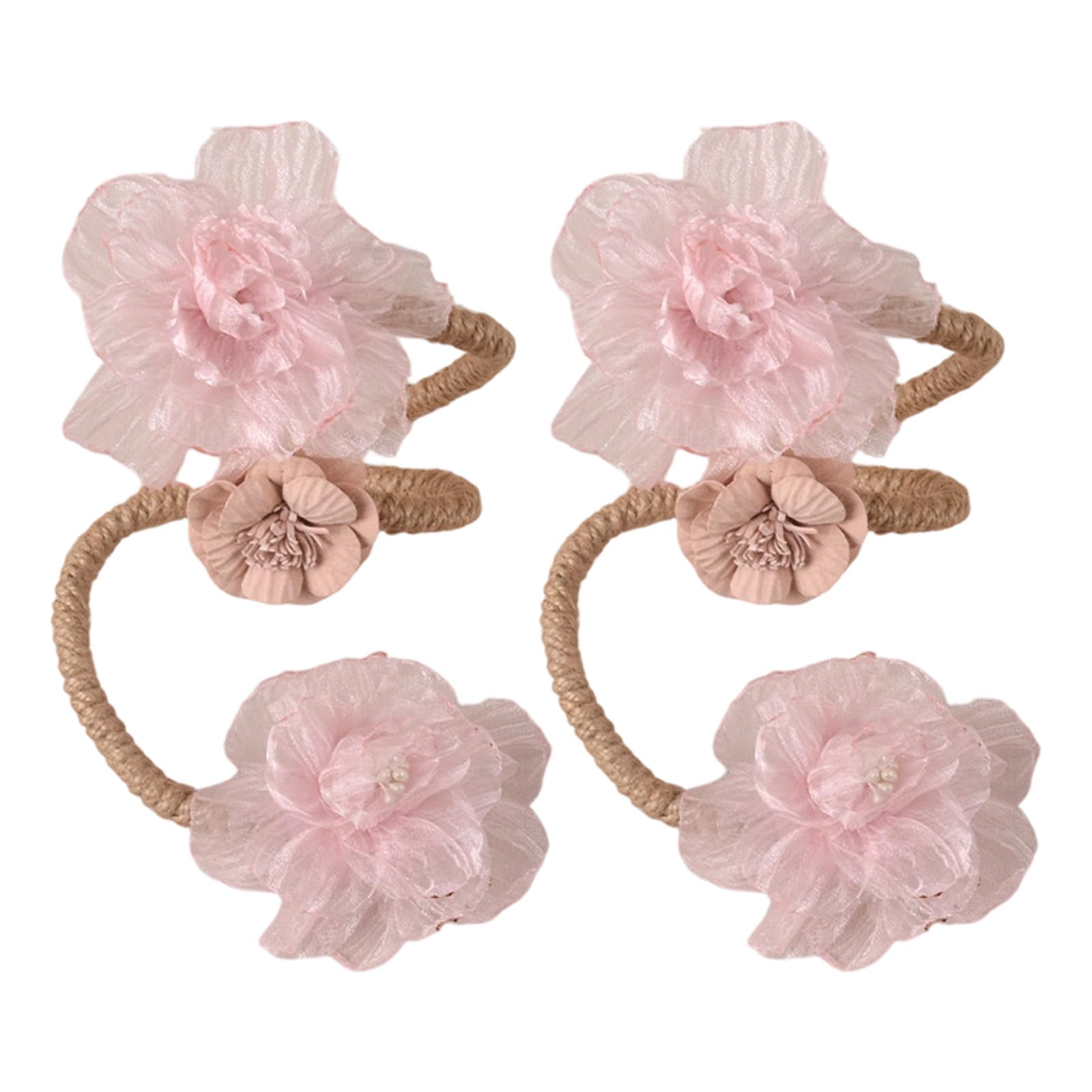 of 2 Metal Rope Window Drapery Holdbacks Clip Elegant Artificial Flower Curtain Tiebacks for Bedroom Nusery Decors Curtain Fasteners