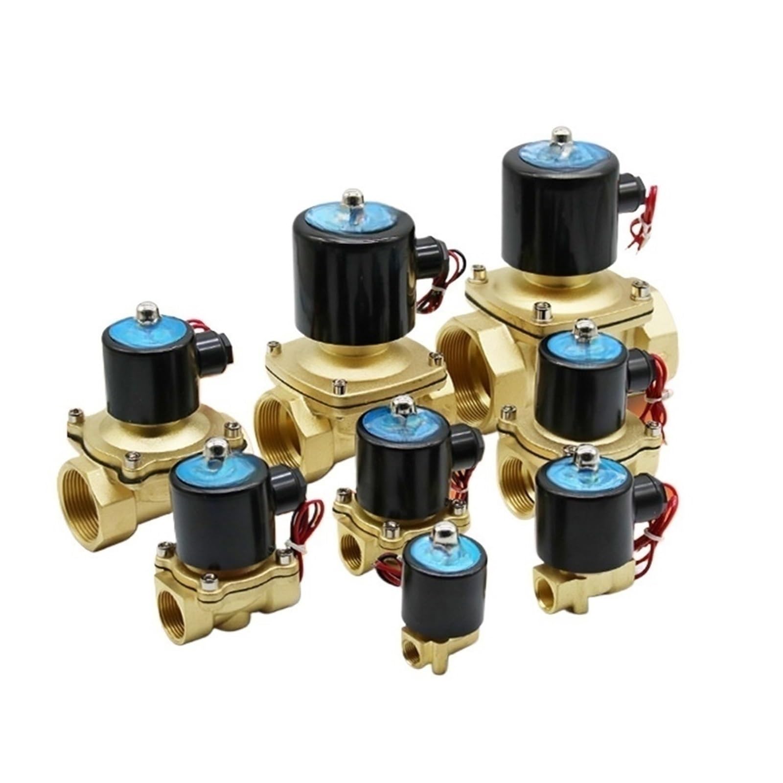 Válvula de control motorizada Válvula solenoide neumática de latón, normalmente cerrada, DN15, DN20 y DN25, CA 220 V, CC 24 12, 1 unidad
