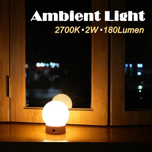 Miniatura 4 de Lámpara de mesa inalámbrica pequeña, recargable, funciona con pilas, impermeable, luz ambiental regulable al tacto para exteriores, mesita de noche,