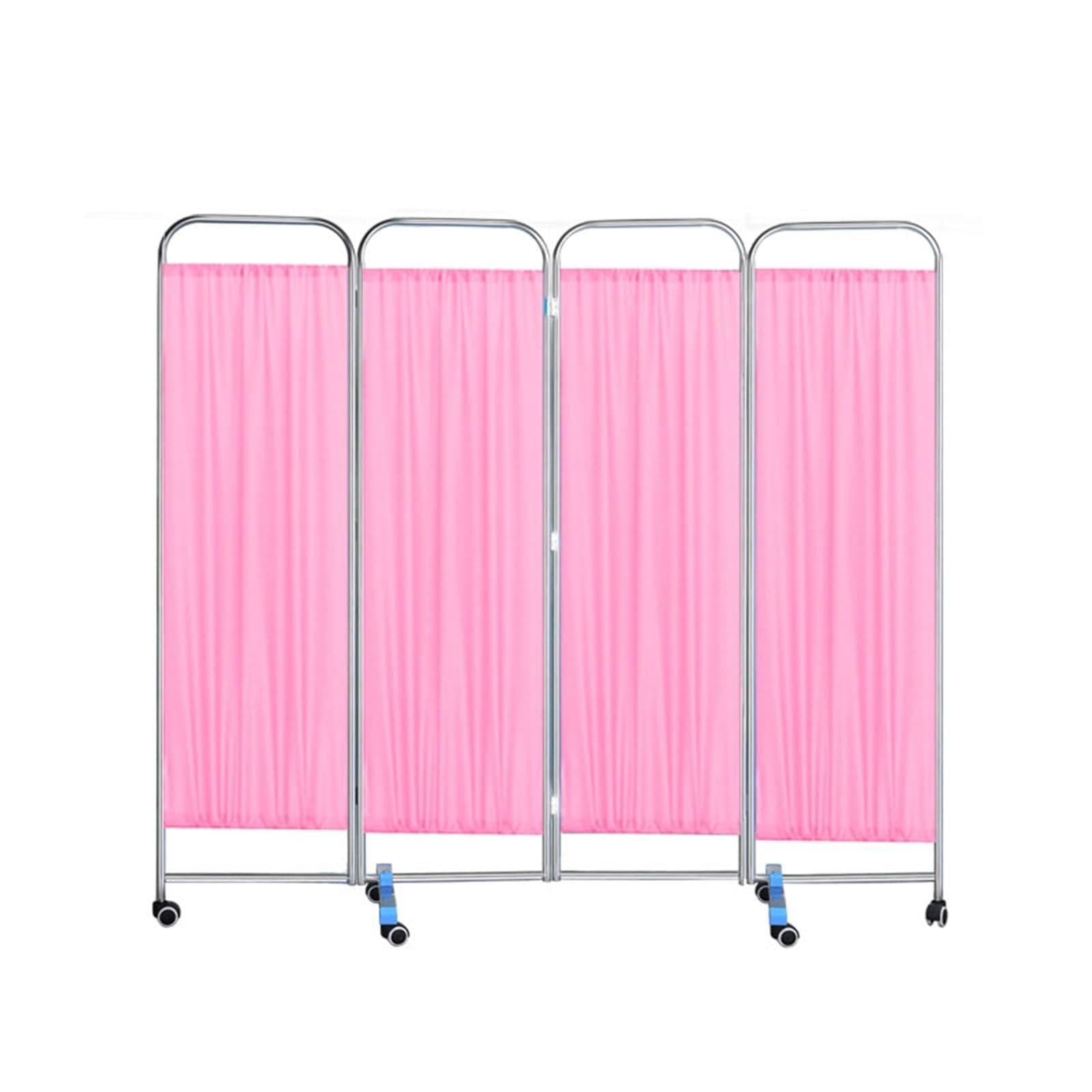 Paravent médical pliable à 4 panneaux en soie de nylon amovible