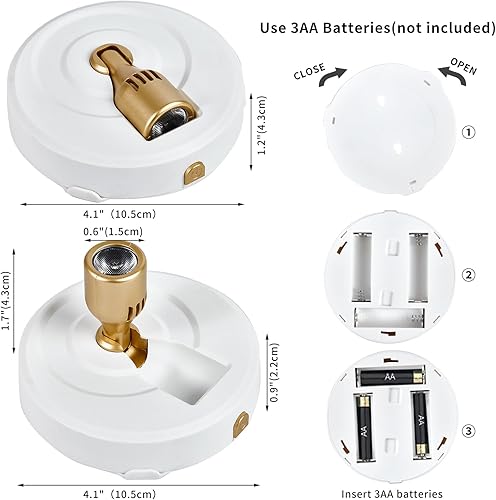 Miniatura 5 de HOFUY Foco inalámbrico que funciona con pilas, luz LED regulable con control remoto, luz blanca cálida de 3000 K, luz de enfoque vertical para